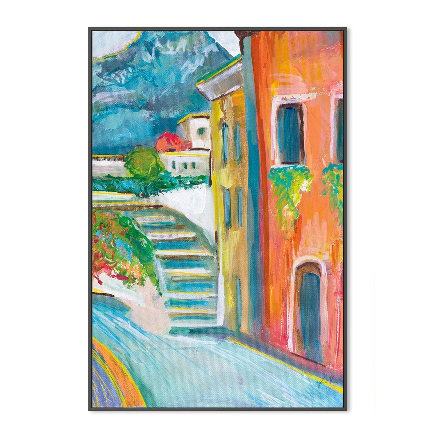 wall-art-print-canvas-poster-framed-Positano, Style B-by-Jeanette Vertentes-Gioia Wall Art