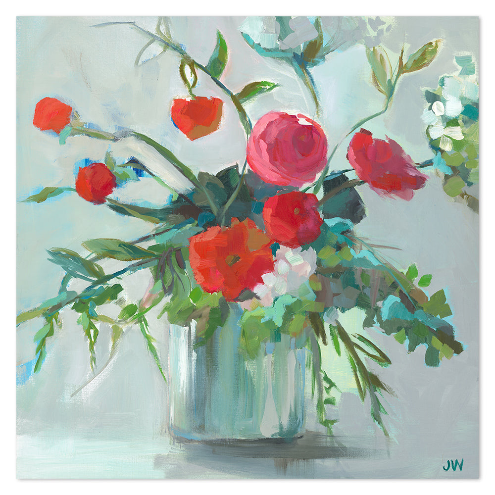 wall-art-print-canvas-poster-framed-Pot Of Red Roses-by-Jenny Westenhofer Art-Gioia Wall Art