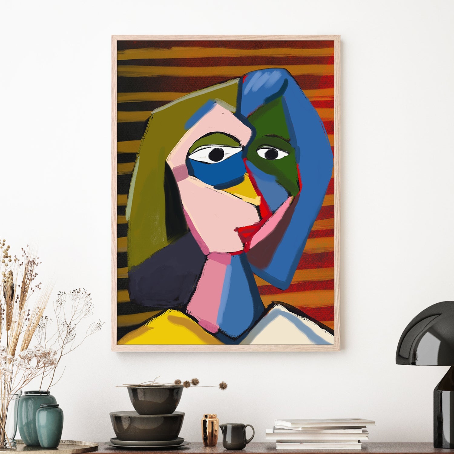 wall-art-print-canvas-poster-framed-Potrait inspired by picasso-2
