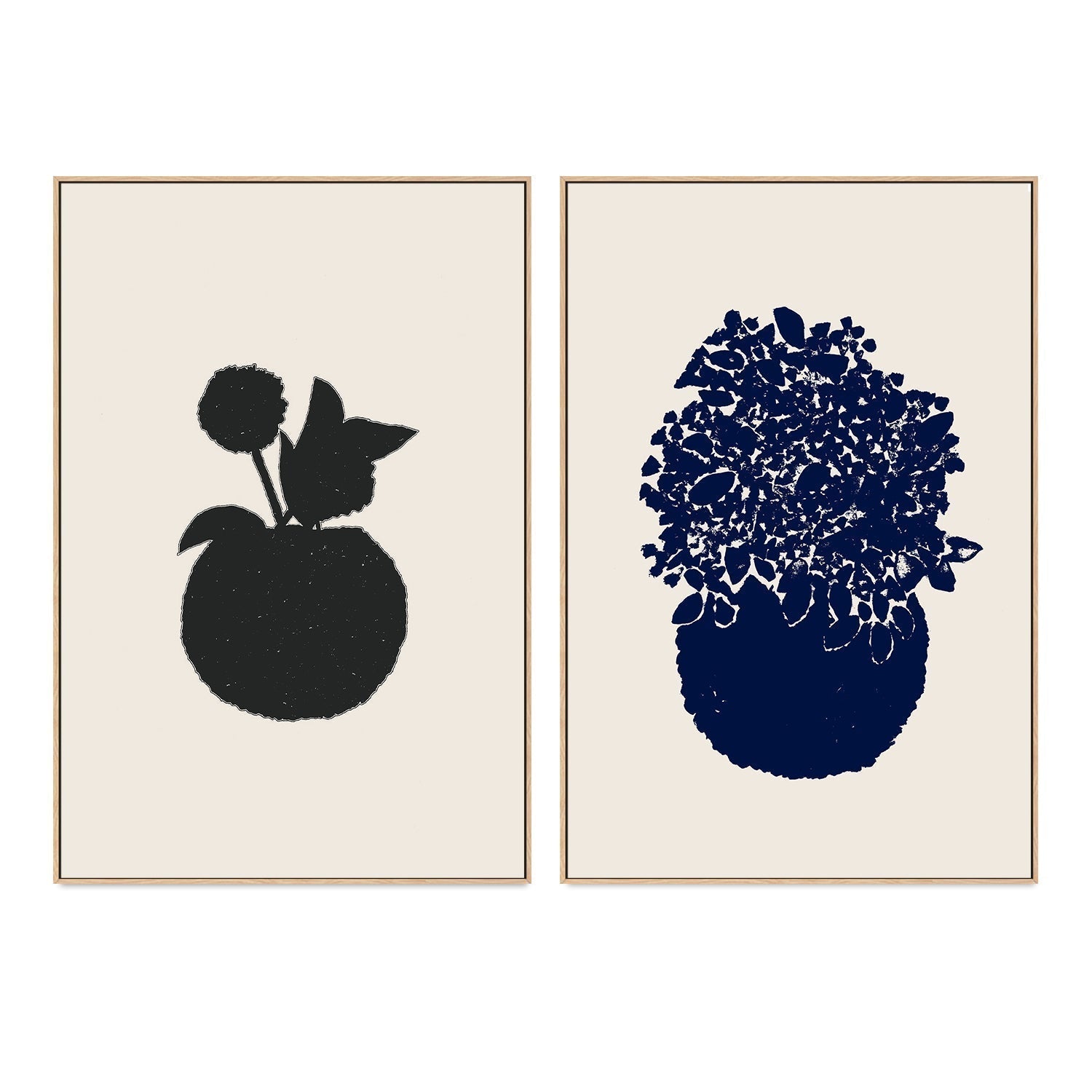 wall-art-print-canvas-poster-framed-Potted Alliums & Lilacs, Set of 2-by-Danushka Abeygoda-Gioia Wall Art