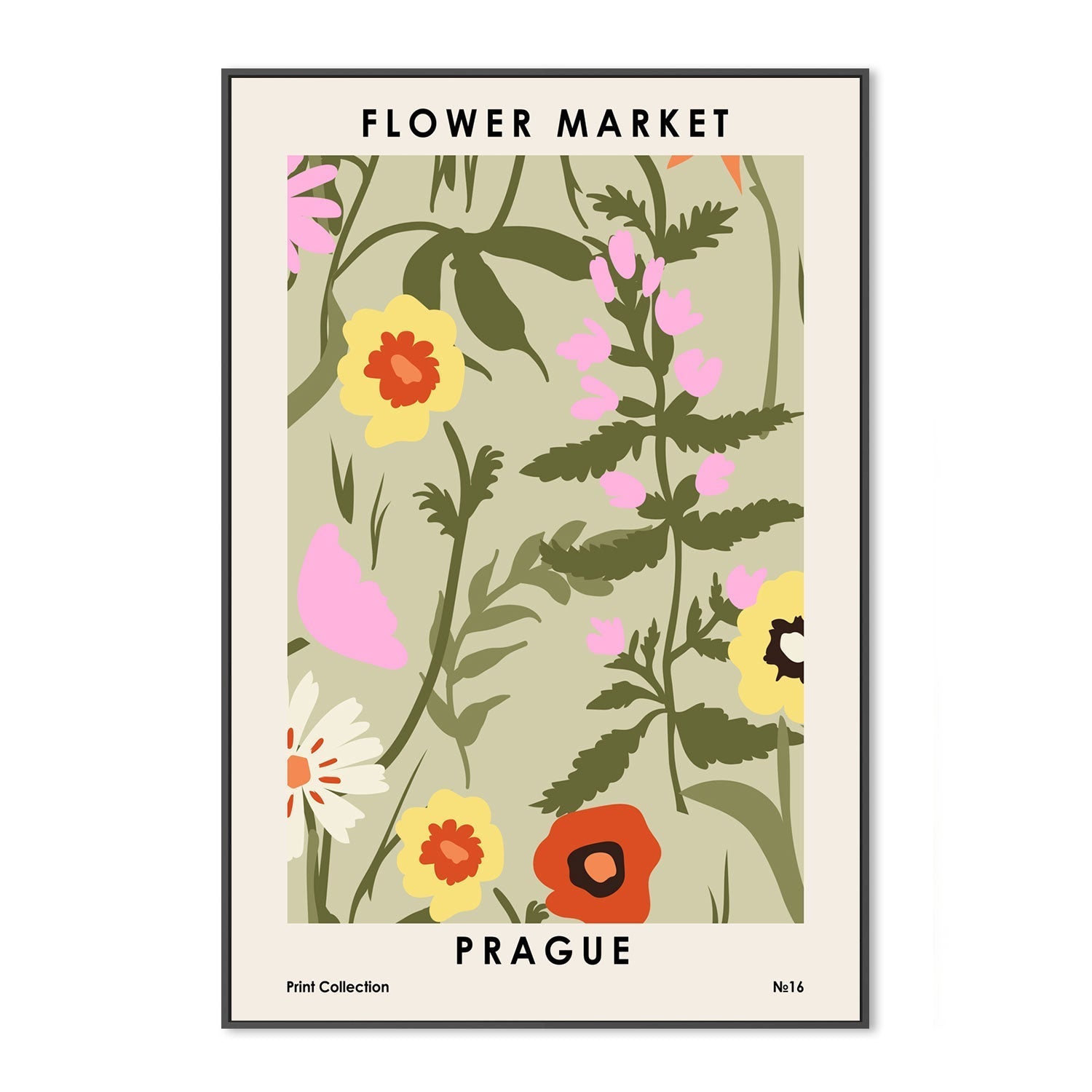wall-art-print-canvas-poster-framed-Prague Flower Market-GIOIA-WALL-ART