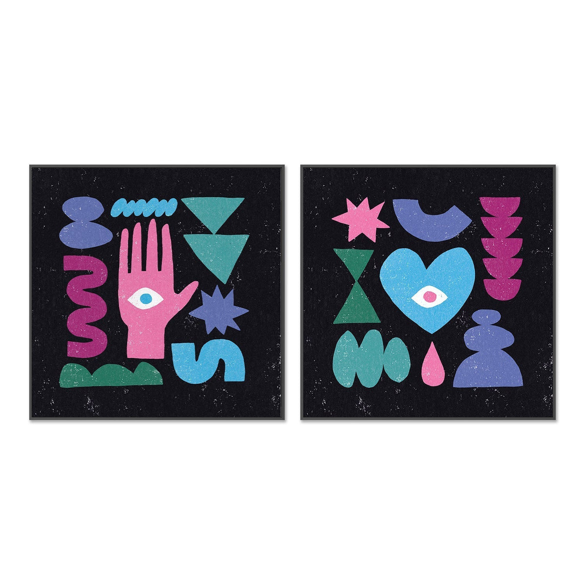 wall-art-print-canvas-poster-framed-Primitive, Style A & B, Set Of 2 , By Moira Hershey-GIOIA-WALL-ART
