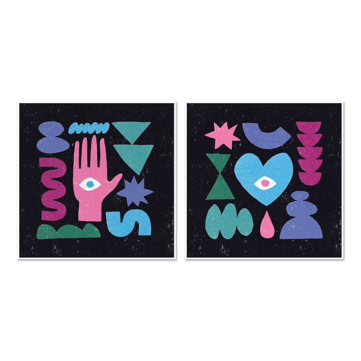wall-art-print-canvas-poster-framed-Primitive, Style A & B, Set Of 2 , By Moira Hershey-GIOIA-WALL-ART