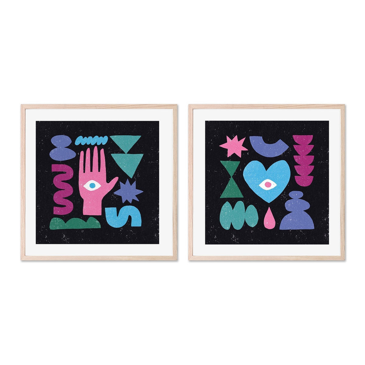 wall-art-print-canvas-poster-framed-Primitive, Style A & B, Set Of 2 , By Moira Hershey-GIOIA-WALL-ART