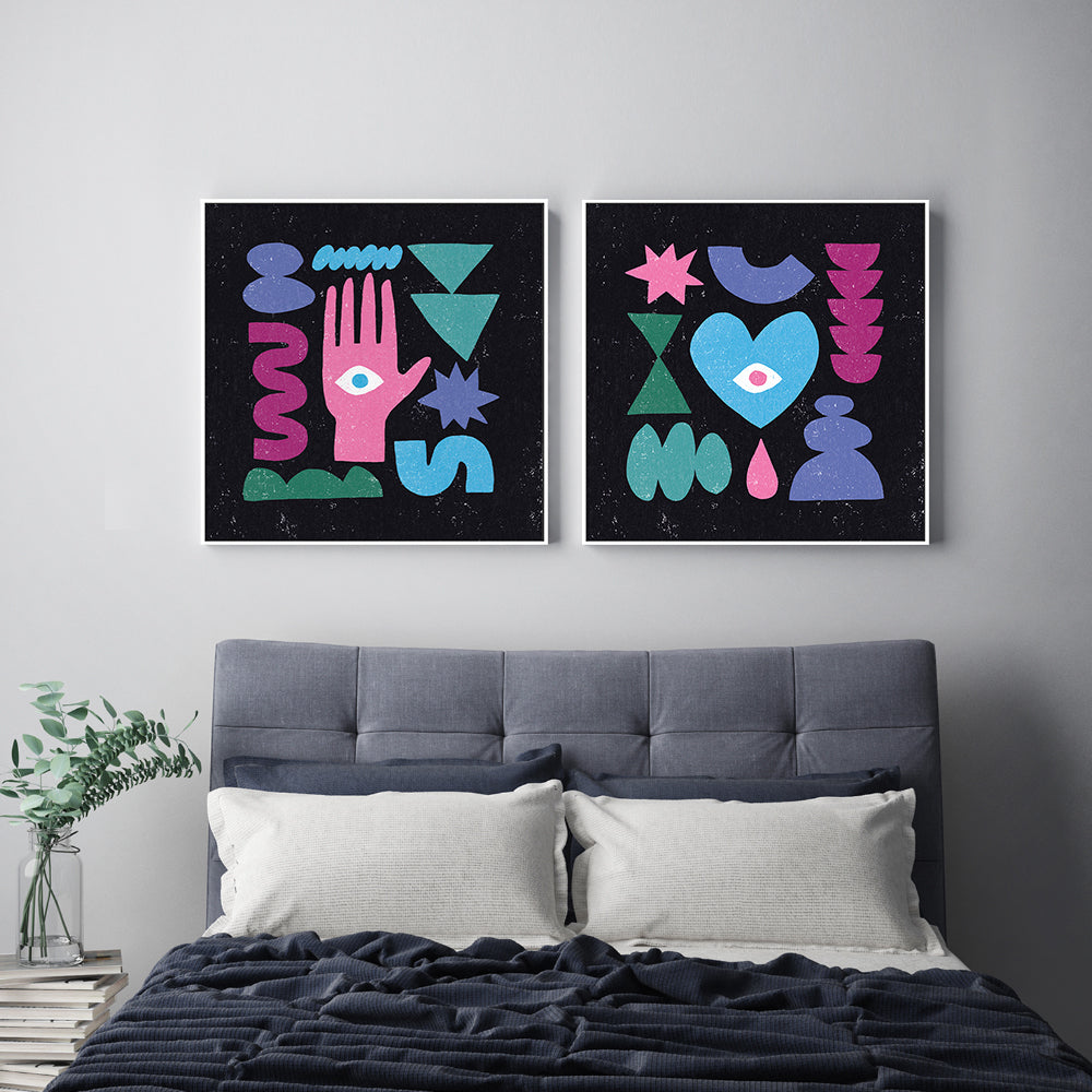 wall-art-print-canvas-poster-framed-Primitive, Style A & B, Set Of 2 , By Moira Hershey-GIOIA-WALL-ART