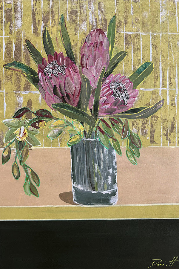 wall-art-print-canvas-poster-framed-Proteas and orchids-1