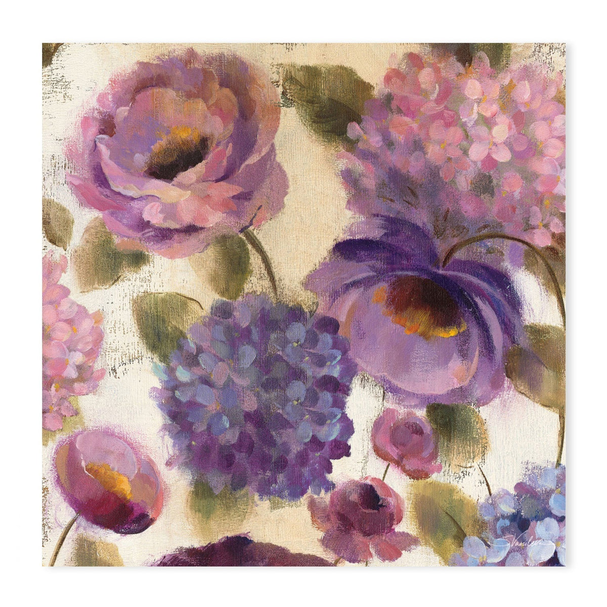 wall-art-print-canvas-poster-framed-Purple Flower Song, Style B-by-Silvia Vassileva-Gioia Wall Art