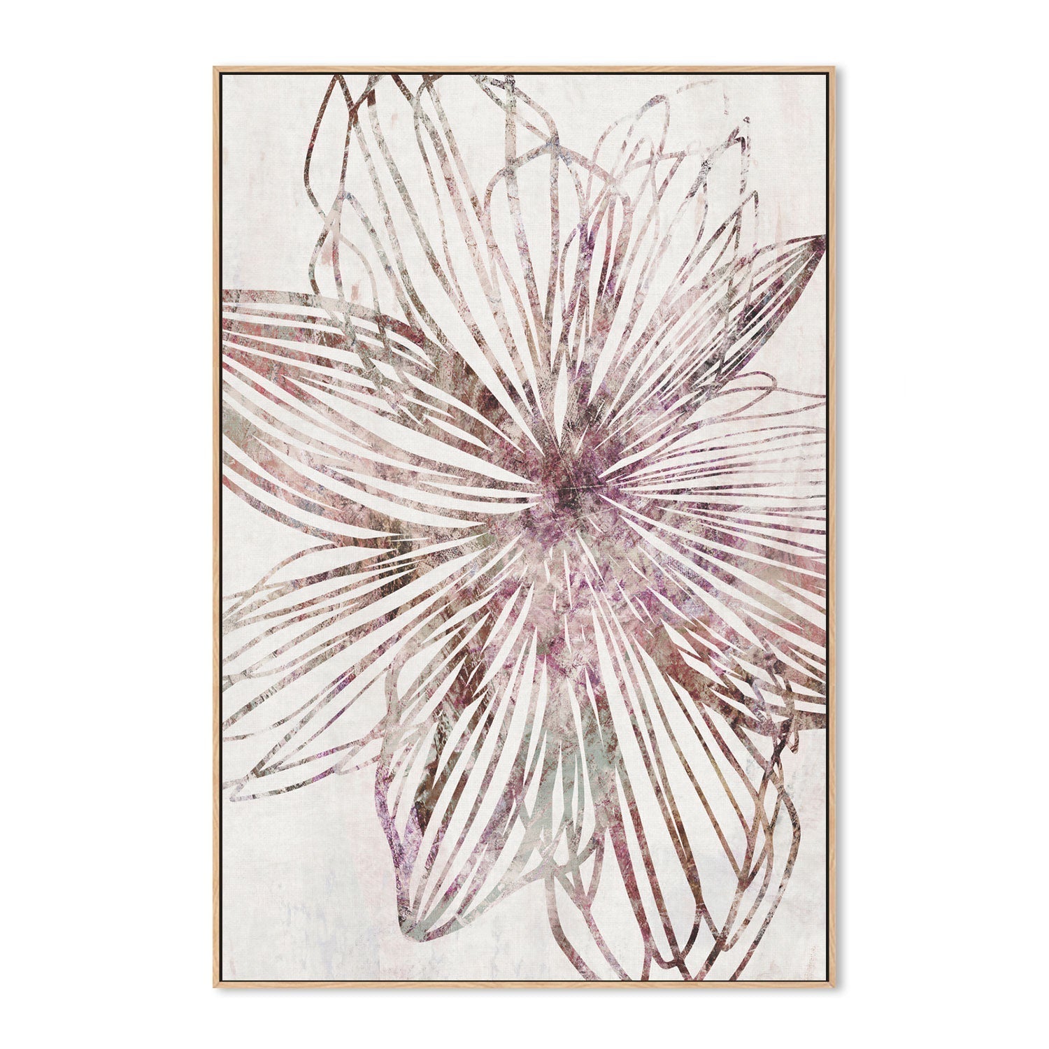 wall-art-print-canvas-poster-framed-Purple Striped Floral , By Dear Musketeer Studio-GIOIA-WALL-ART