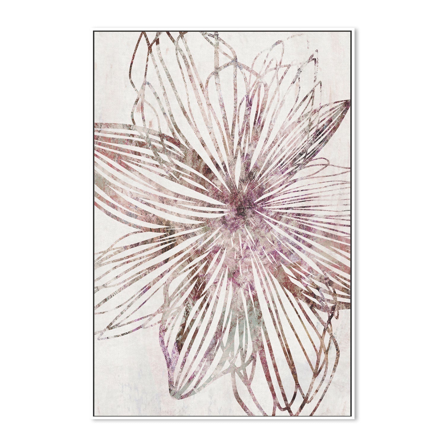 wall-art-print-canvas-poster-framed-Purple Striped Floral , By Dear Musketeer Studio-GIOIA-WALL-ART