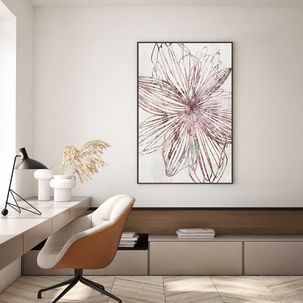 wall-art-print-canvas-poster-framed-Purple Striped Floral , By Dear Musketeer Studio-GIOIA-WALL-ART