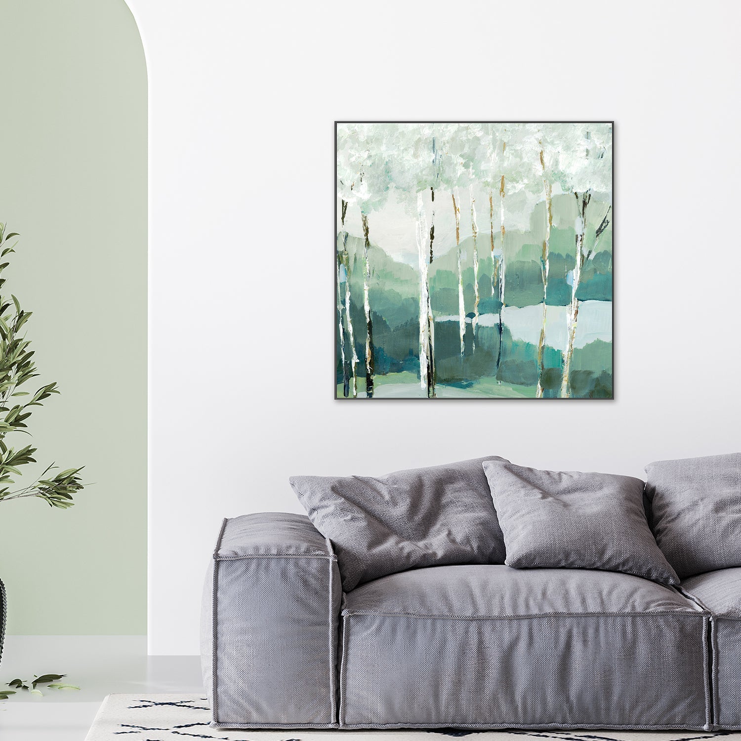 wall-art-print-canvas-poster-framed-Quiet Birch Forest , By Leda Robertson-2
