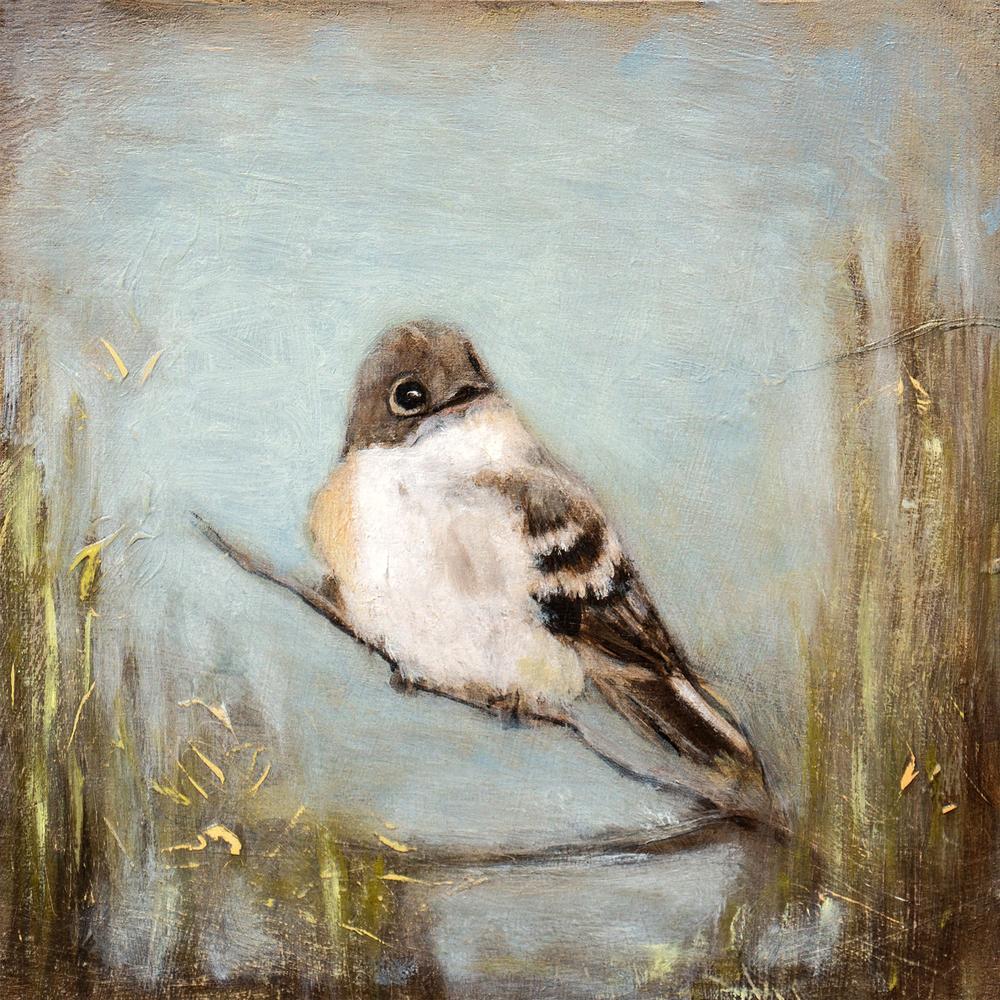 wall-art-print-canvas-poster-framed-Quiet Bird on Branch-1
