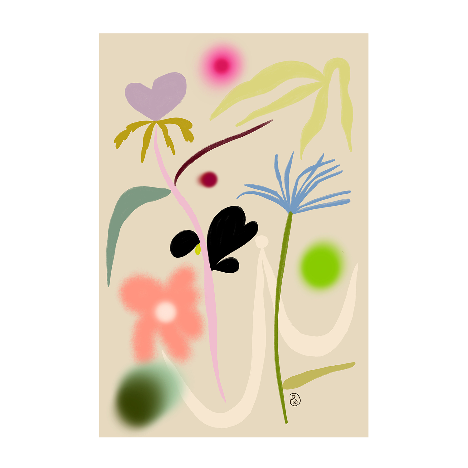 wall-art-print-canvas-poster-framed-Quiet Flower Dance , By Sandra Poliakov-1