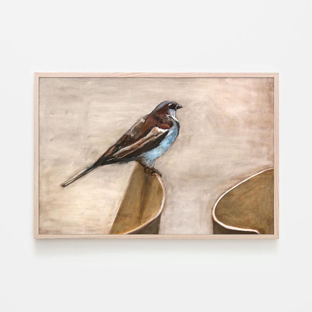 wall-art-print-canvas-poster-framed-Quiet Sparrow Perch-6