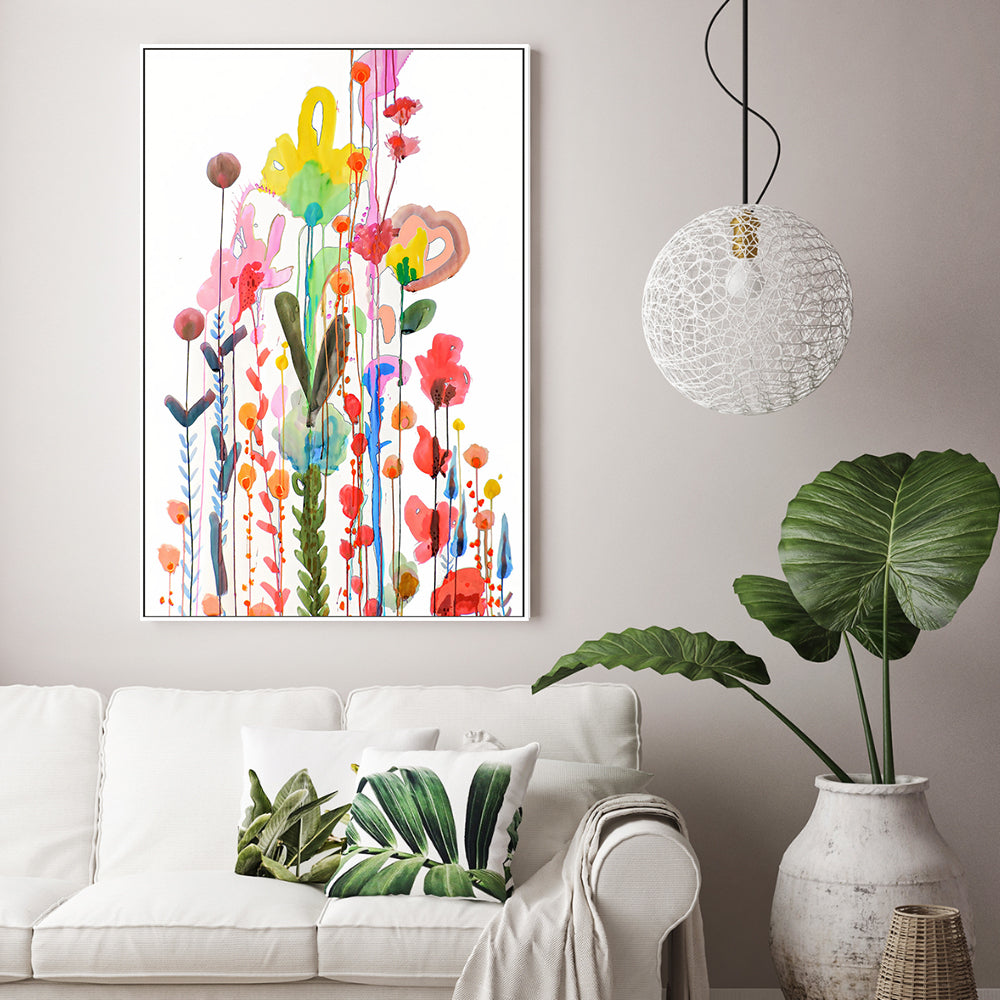 wall-art-print-canvas-poster-framed-Rainbow Flowers , By Sylvie Demers-GIOIA-WALL-ART