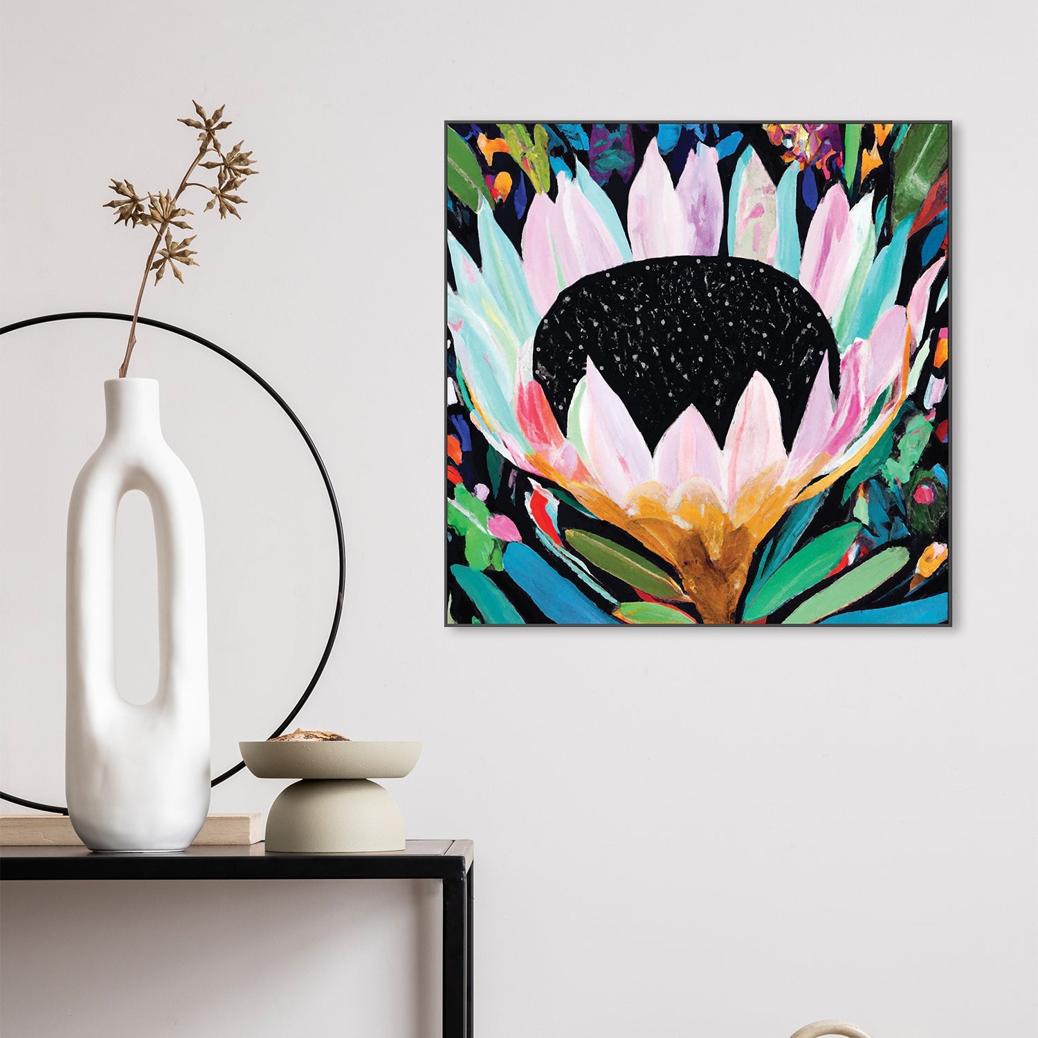 wall-art-print-canvas-poster-framed-Rainbow Protea , By Stacey Williams-7