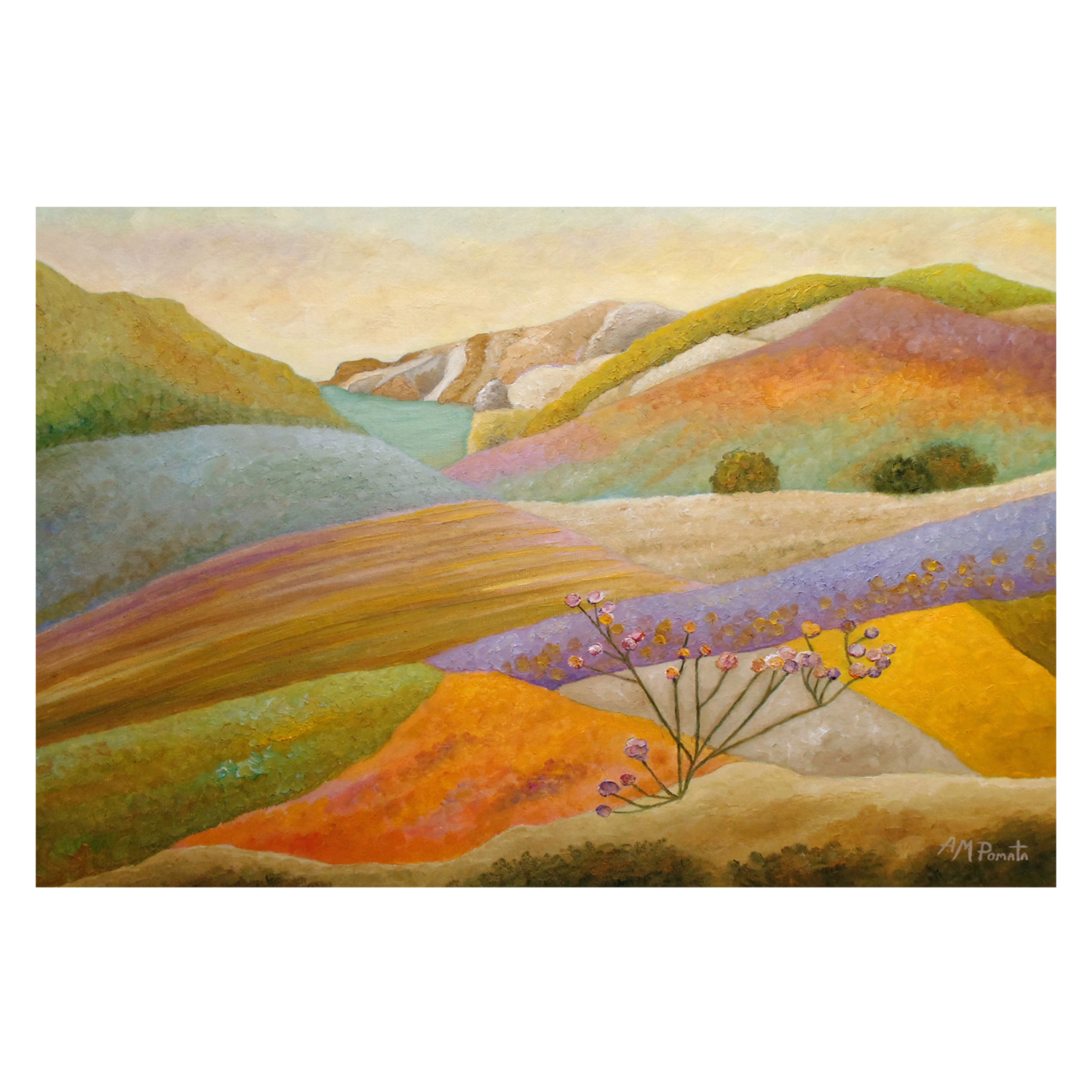 wall-art-print-canvas-poster-framed-Rambling Through The Blooming Valley , By Angeles M. Pomata-1