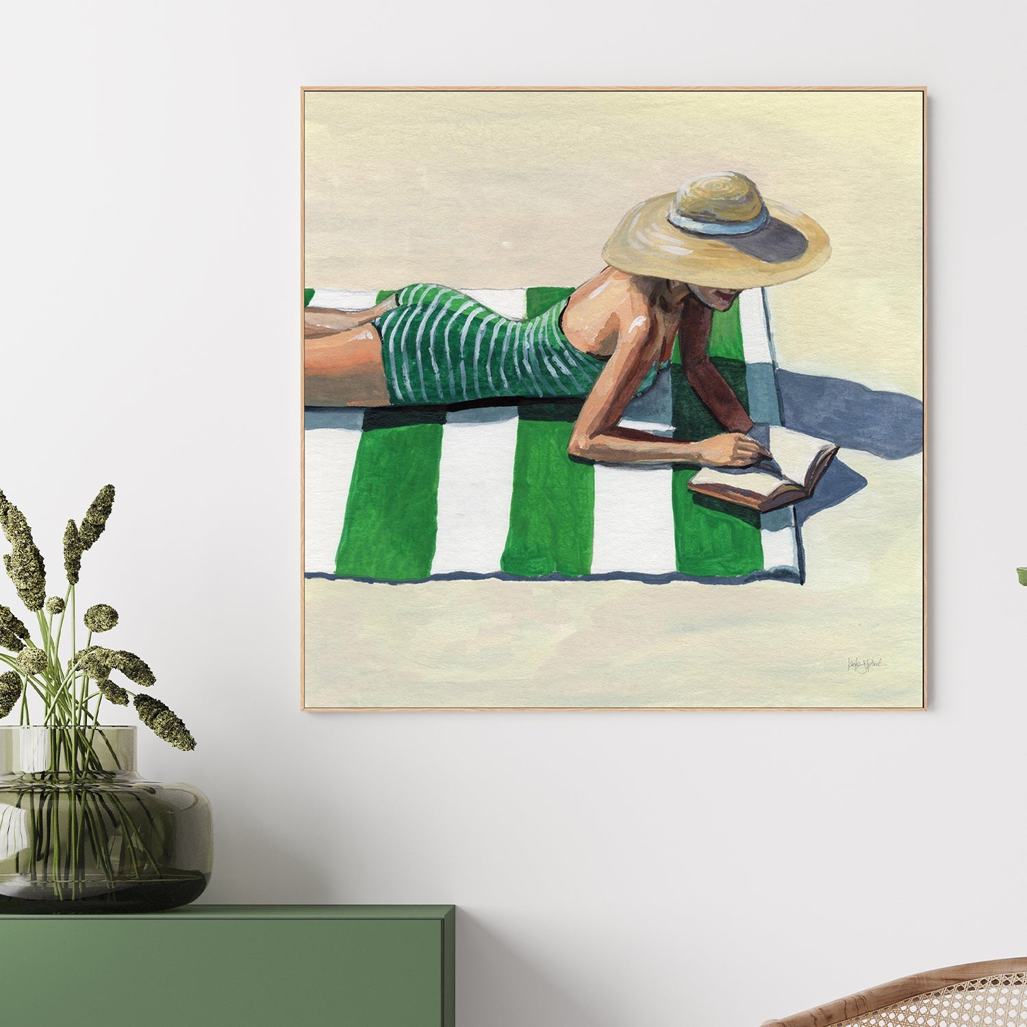 wall-art-print-canvas-poster-framed-Reading at The Beach v2-2