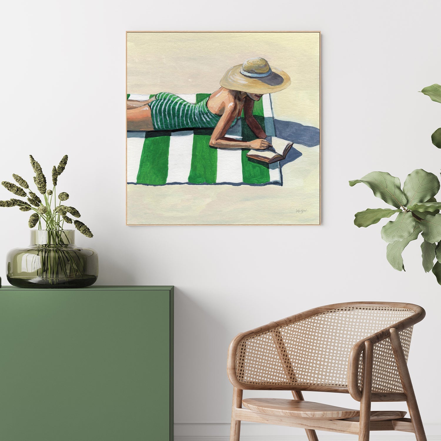 wall-art-print-canvas-poster-framed-Reading at The Beach v2-9