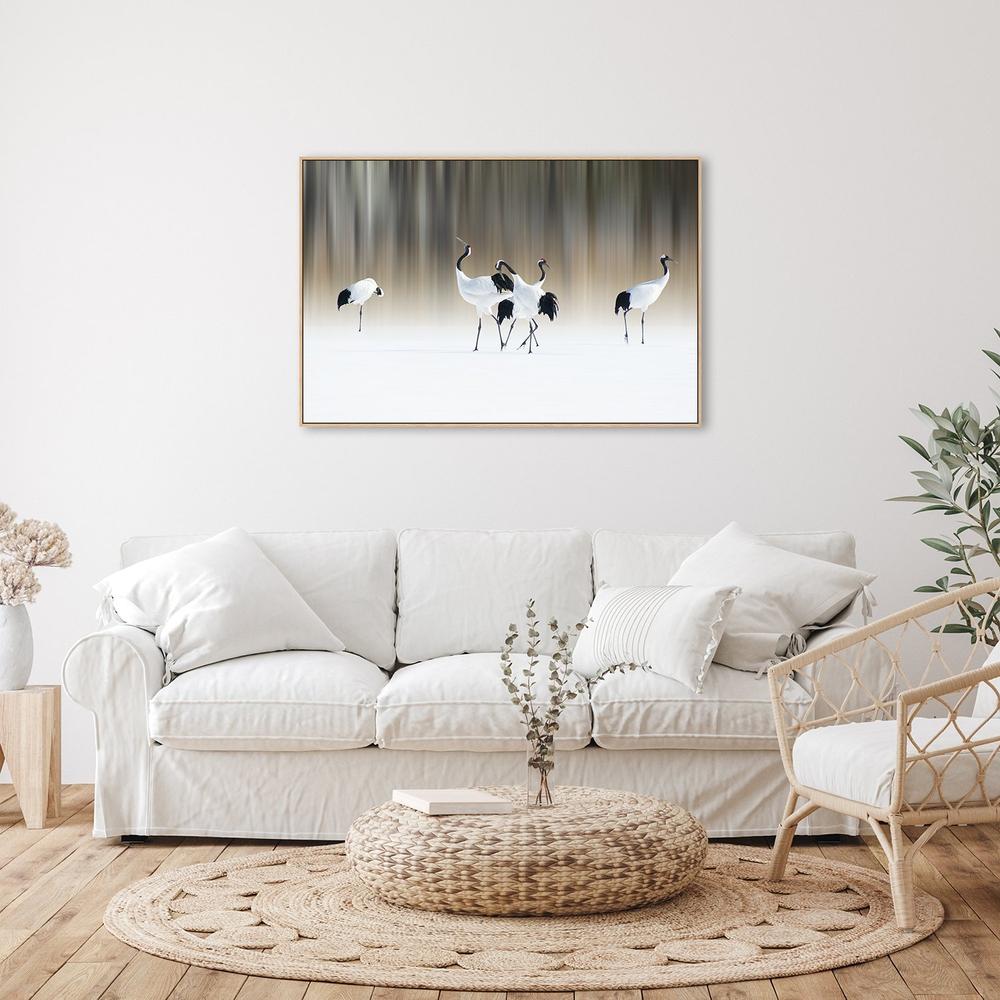 wall-art-print-canvas-poster-framed-Red-Crested White Cranes, By Ikuo Iga-by-Plus X Studio-Gioia Wall Art
