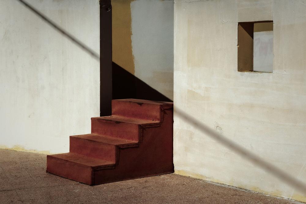 wall-art-print-canvas-poster-framed-Red Stairs and Shadow-1