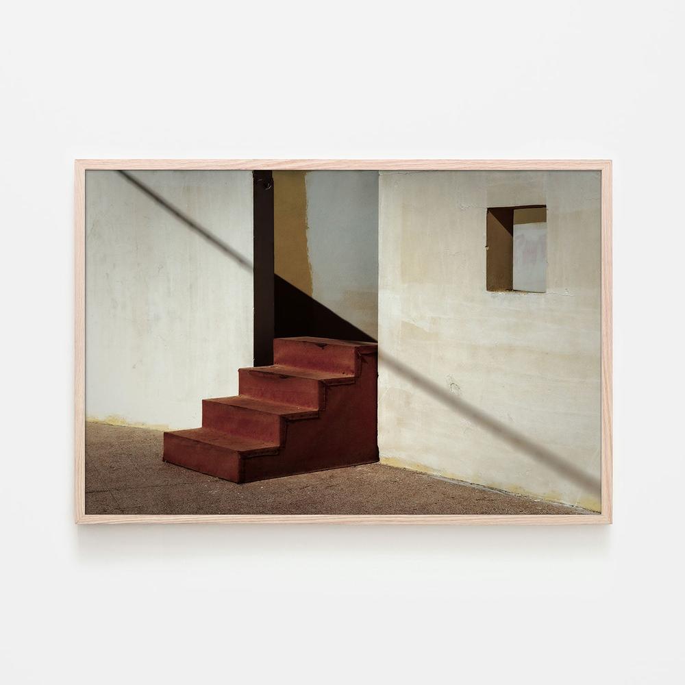 wall-art-print-canvas-poster-framed-Red Stairs and Shadow-6