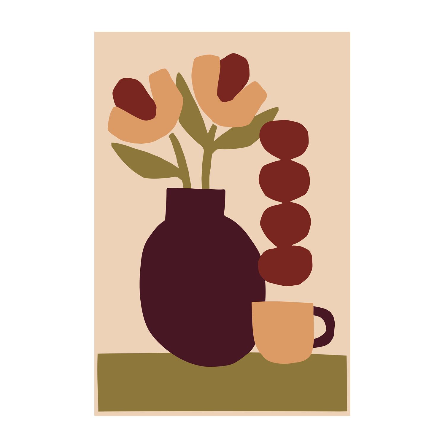wall-art-print-canvas-poster-framed-Red Vase, By Margaux Fugier-GIOIA-WALL-ART