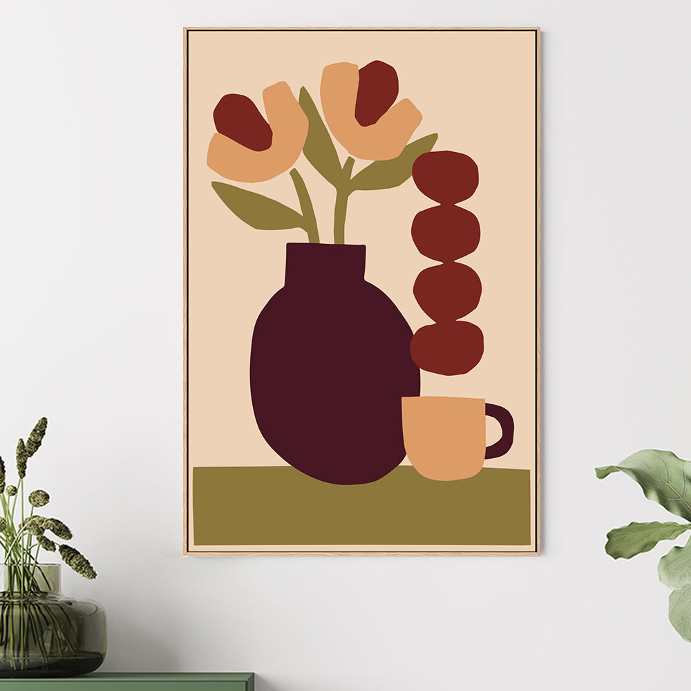 wall-art-print-canvas-poster-framed-Red Vase, By Margaux Fugier-GIOIA-WALL-ART