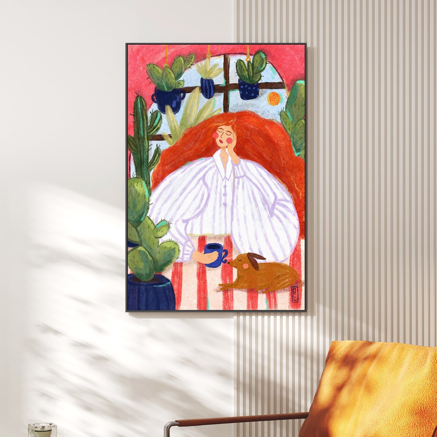 wall-art-print-canvas-poster-framed-Relaxing with my Plants-2