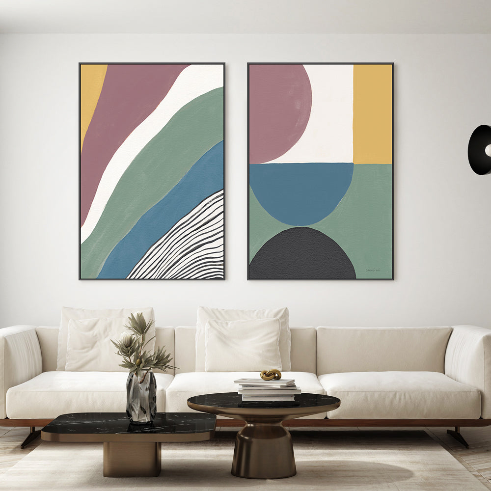 wall-art-print-canvas-poster-framed-Retrospect, Style A & B, Set Of 2 , By Danhui Nai-GIOIA-WALL-ART