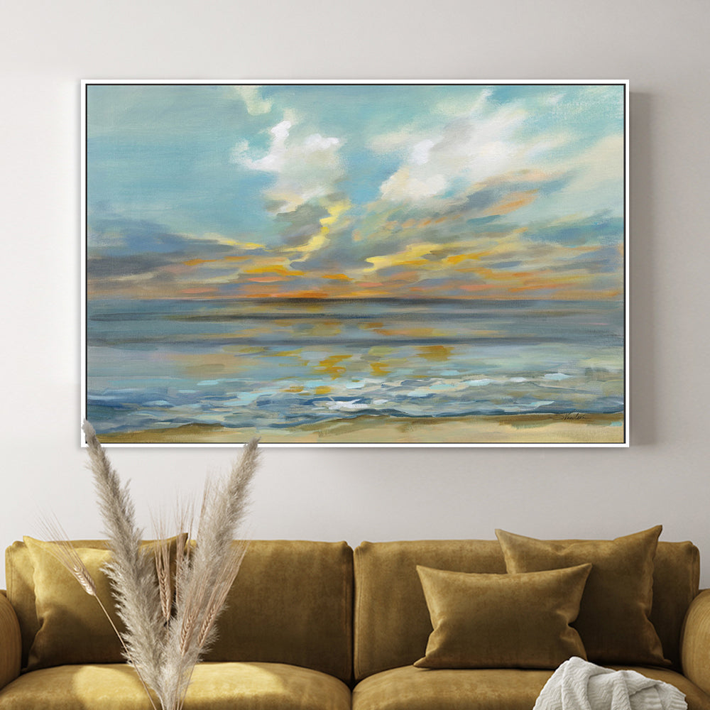 wall-art-print-canvas-poster-framed-Rhythmic Sunset Waves-by-Silvia Vassileva-Gioia Wall Art