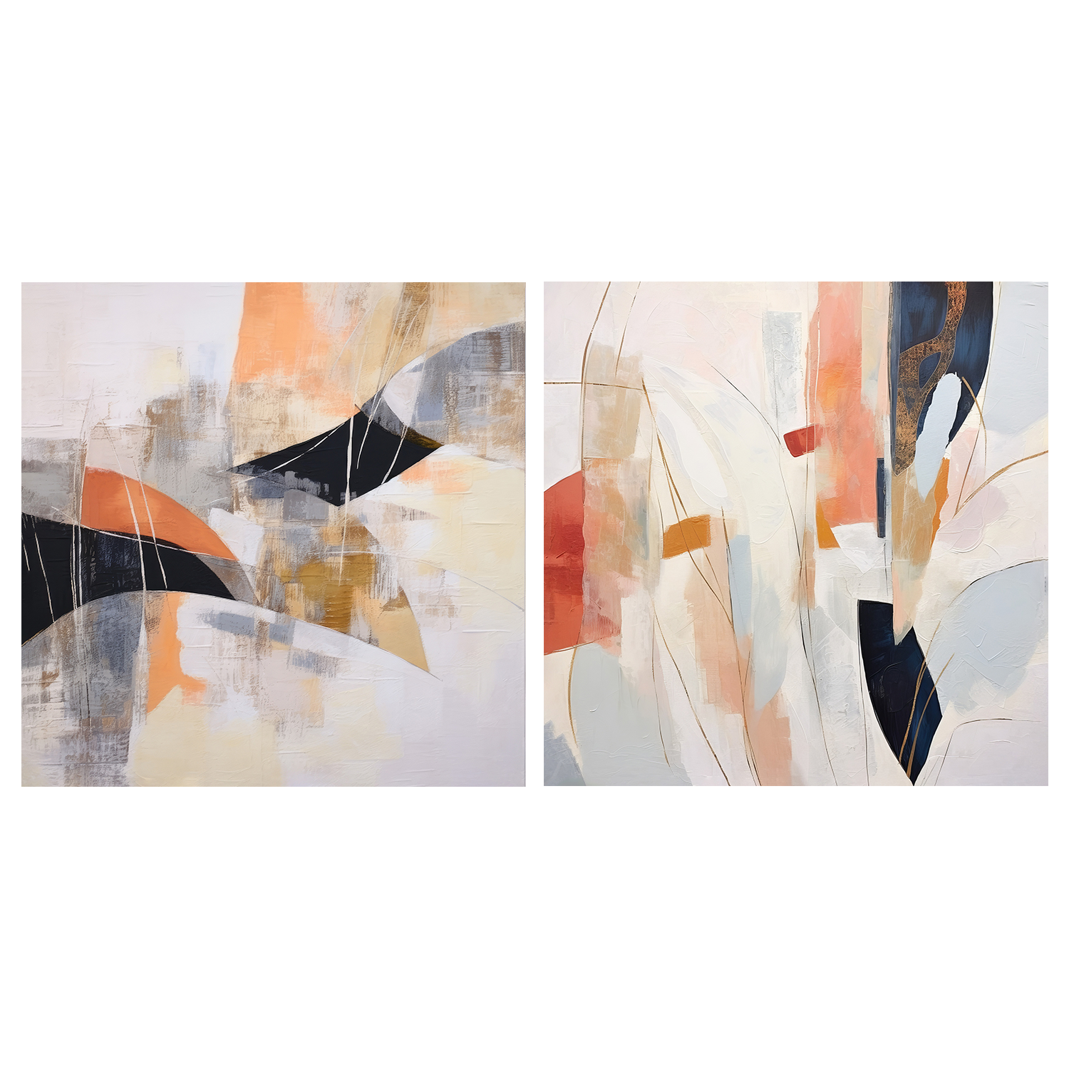wall-art-print-canvas-poster-framed-Rhythms of Abstract, Style A & B, Set Of 2 , By Irena Orlov-1