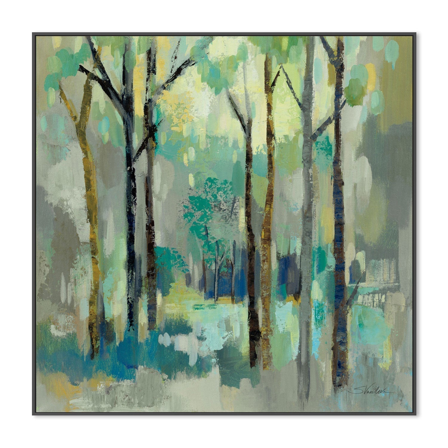 wall-art-print-canvas-poster-framed-Romantic Forest Neutral-by-Silvia Vassileva-Gioia Wall Art