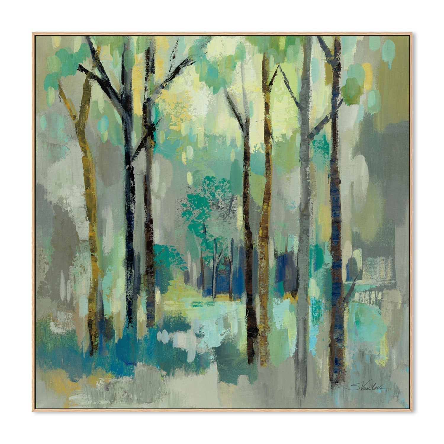 wall-art-print-canvas-poster-framed-Romantic Forest Neutral-by-Silvia Vassileva-Gioia Wall Art