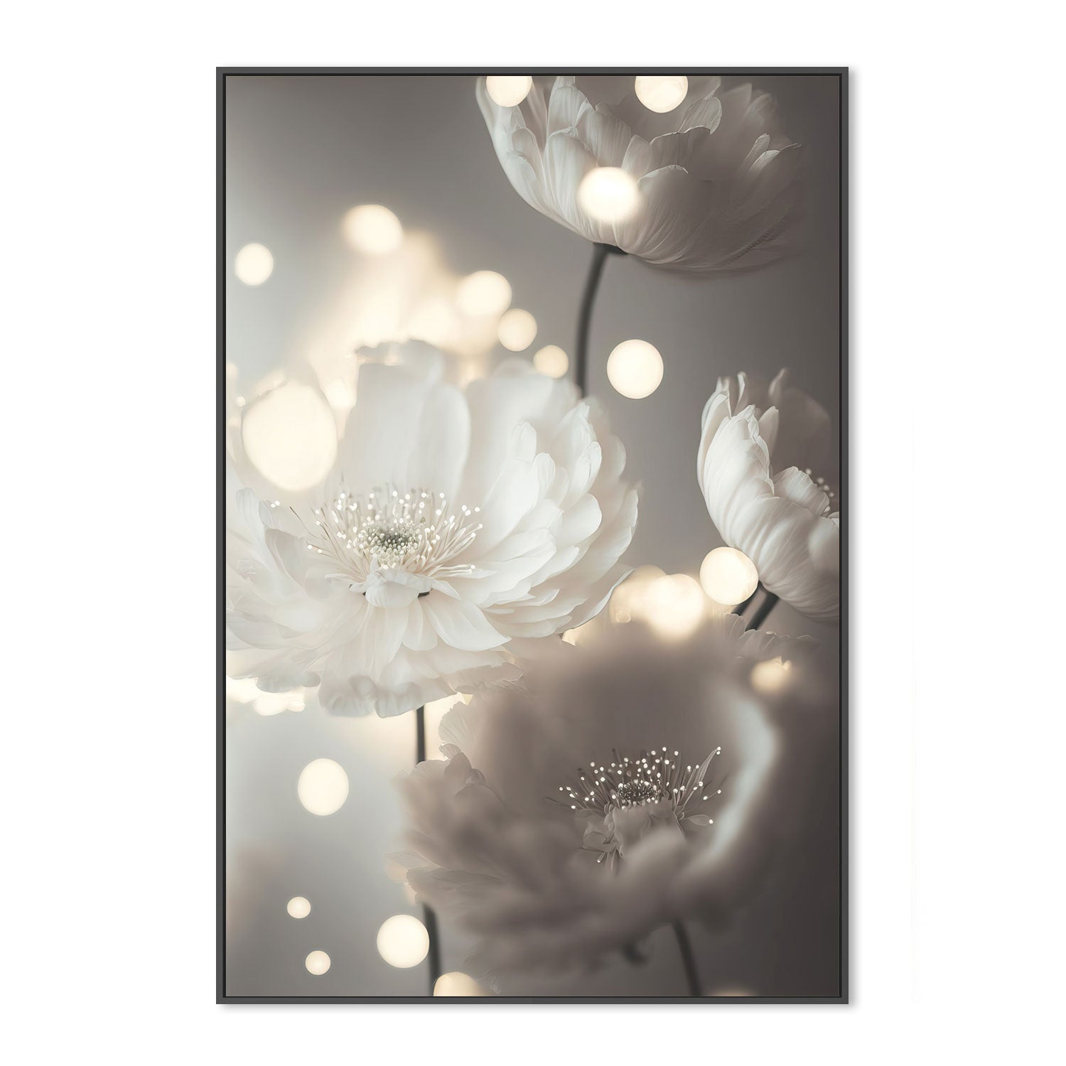 wall-art-print-canvas-poster-framed-Romantic White Flowers , By Treechild-GIOIA-WALL-ART