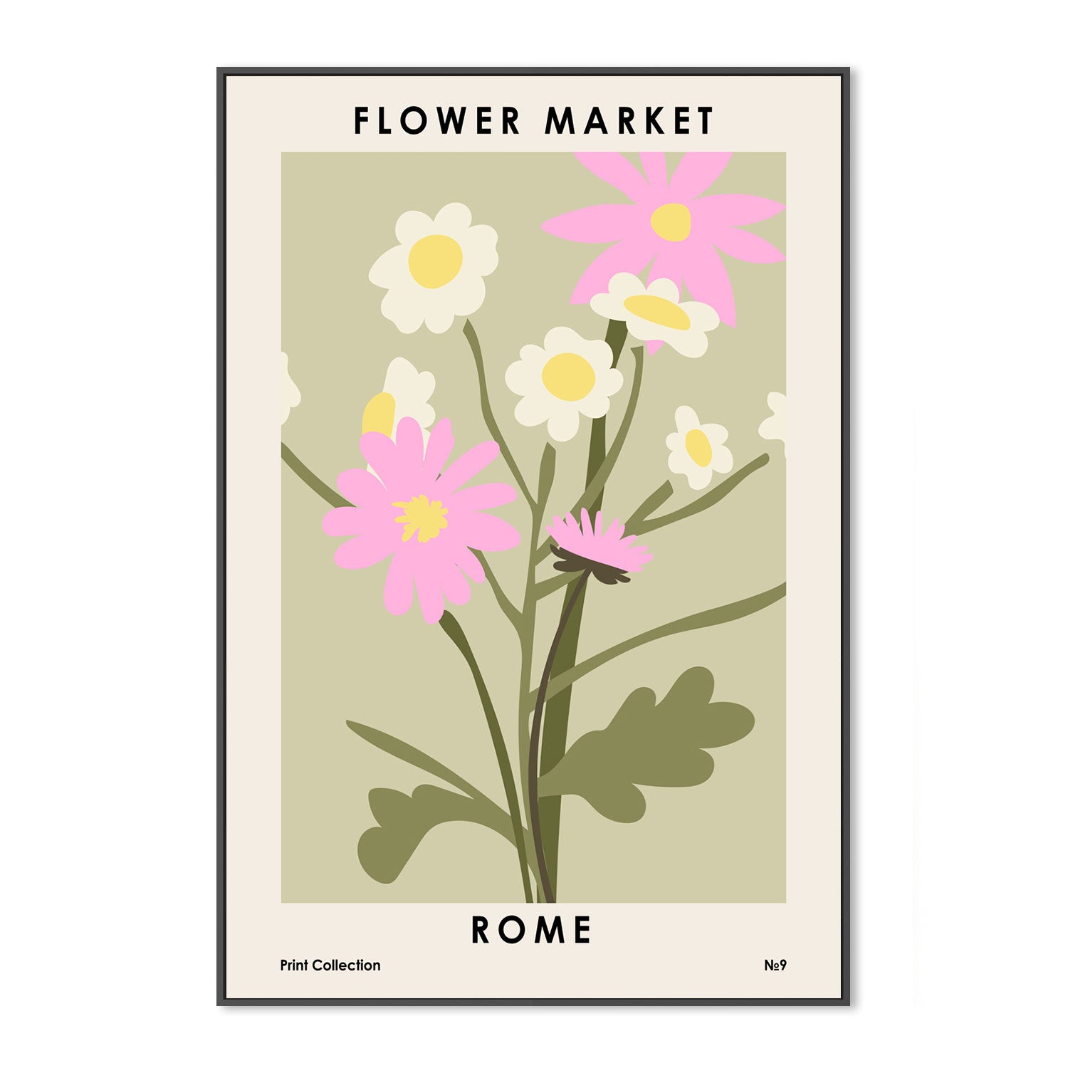 wall-art-print-canvas-poster-framed-Rome Flower Market-GIOIA-WALL-ART