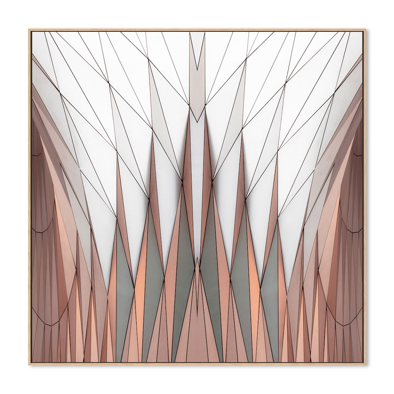 wall-art-print-canvas-poster-framed-Rose Gold Abstract Geometry , By Gilbert Claes-GIOIA-WALL-ART