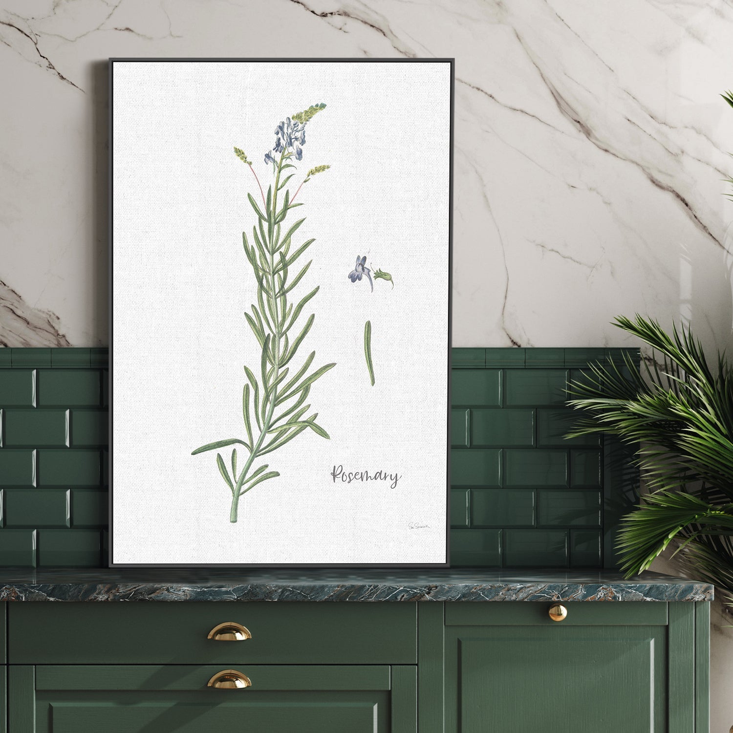 wall-art-print-canvas-poster-framed-Rosemary Cottage Herbs, Style A , By Sue Schlabach-2