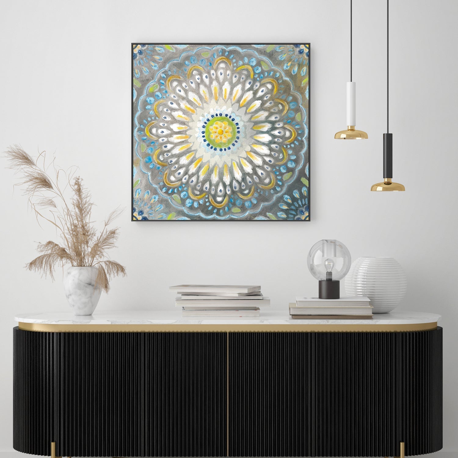 wall-art-print-canvas-poster-framed-Rosette Mandala , By Danhui Nai-GIOIA-WALL-ART