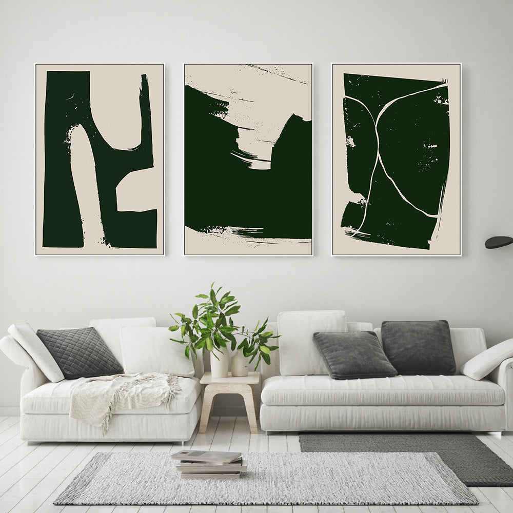 wall-art-print-canvas-poster-framed-Rough Strokes, Style A, B & C, Set Of 3-GIOIA-WALL-ART