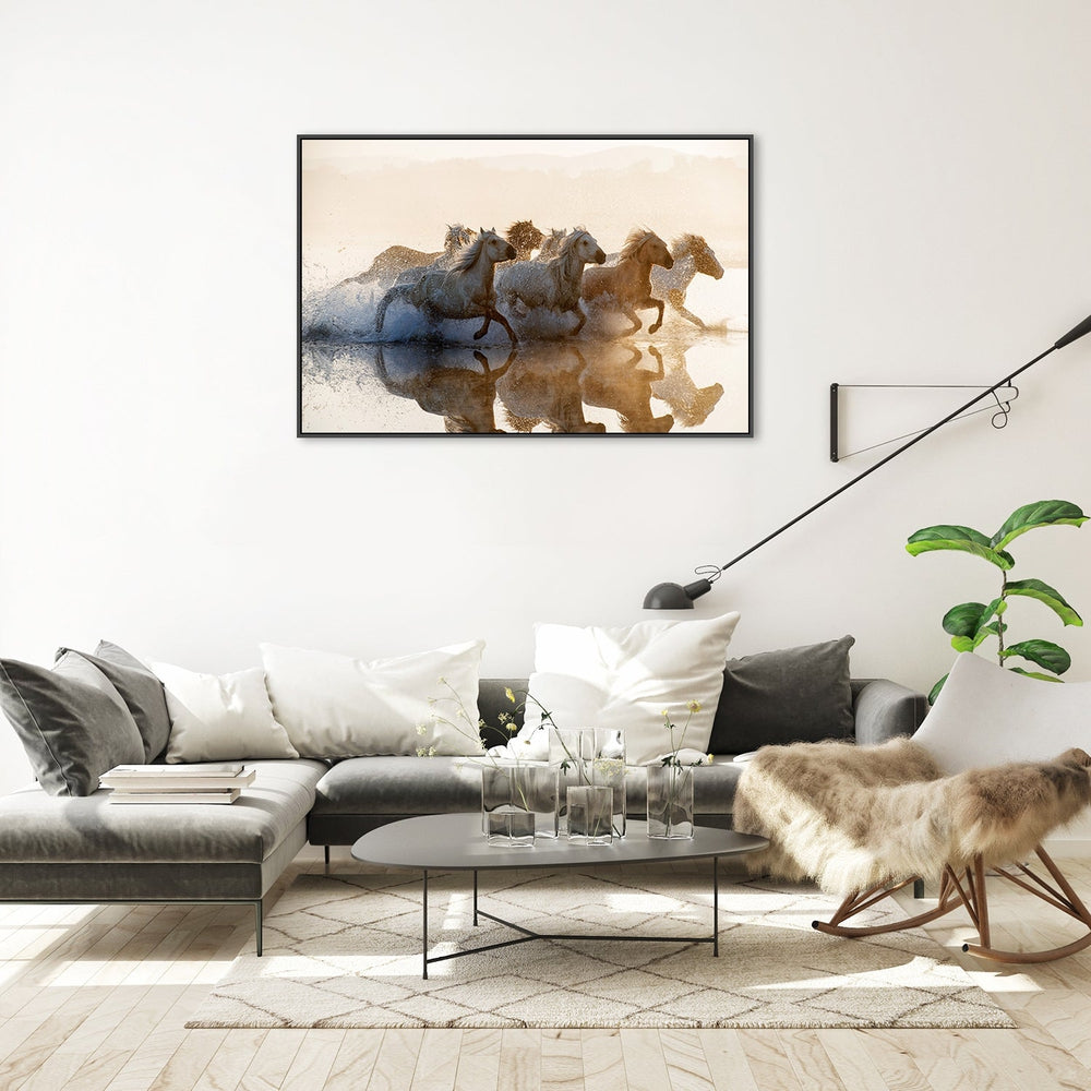 wall-art-print-canvas-poster-framed-Running Horses-by-Plus X Studio-Gioia Wall Art
