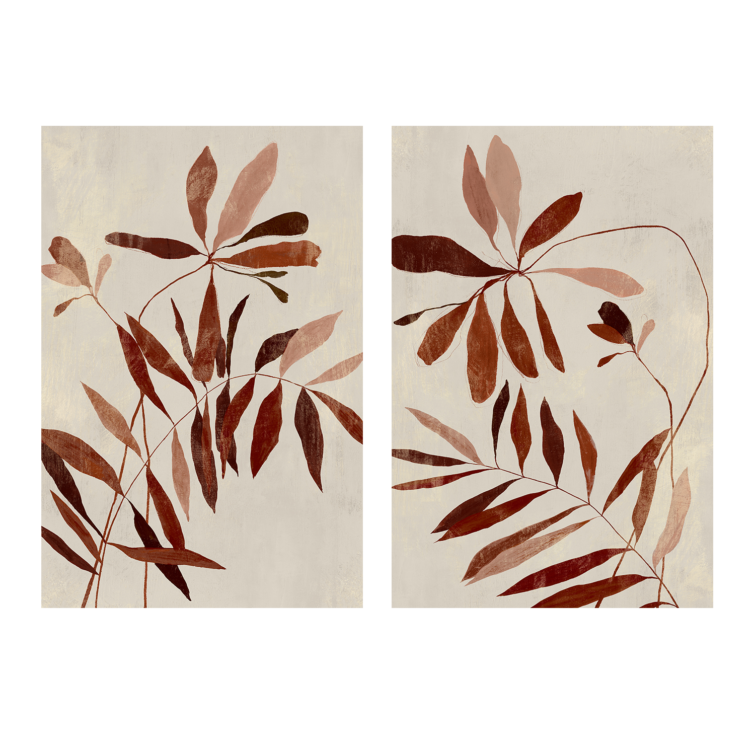 wall-art-print-canvas-poster-framed-Rust, Style A & B, Set Of 2 , By Aria K-1