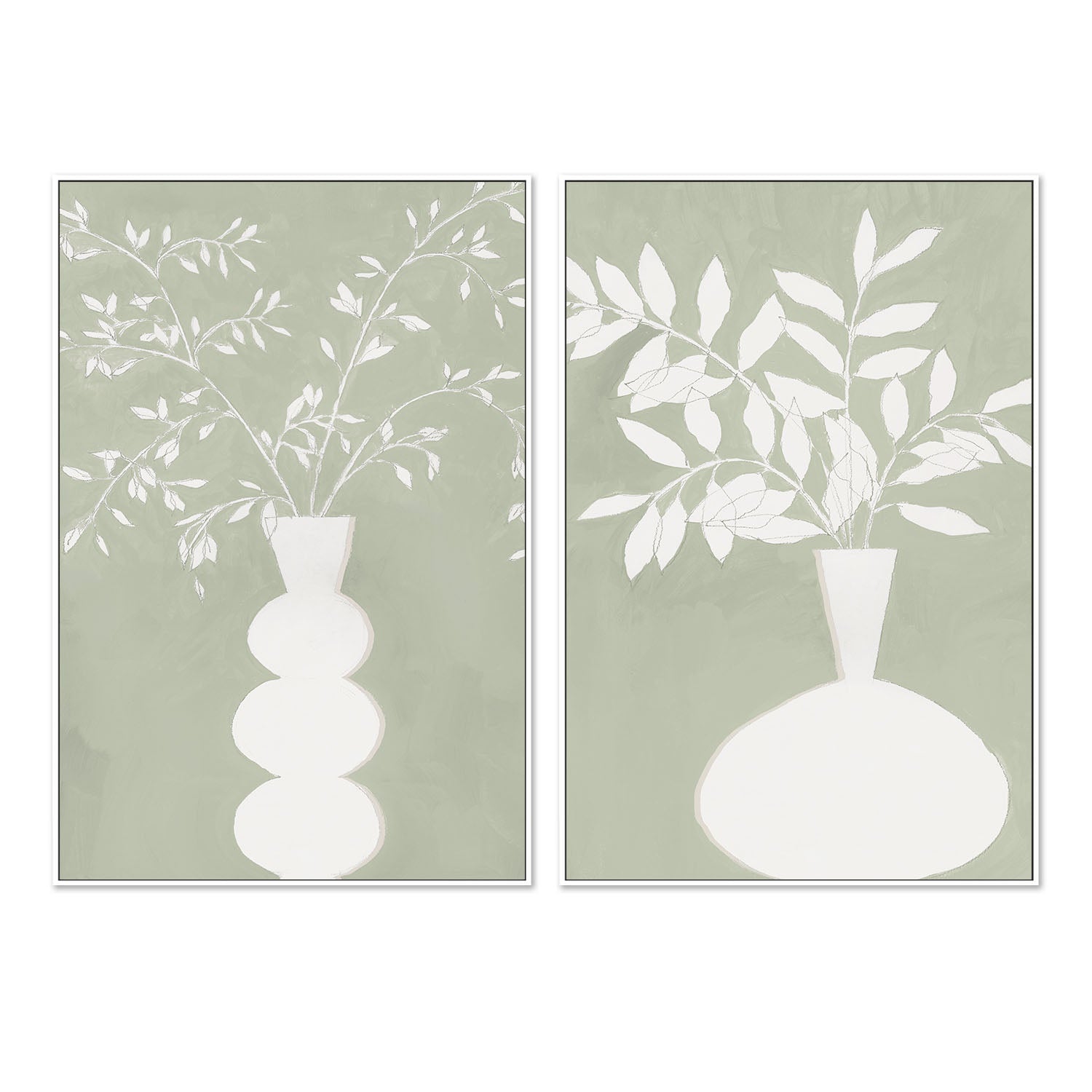 wall-art-print-canvas-poster-framed-Sage Vase, Style A & B, Set Of 2 , By Aria K-5