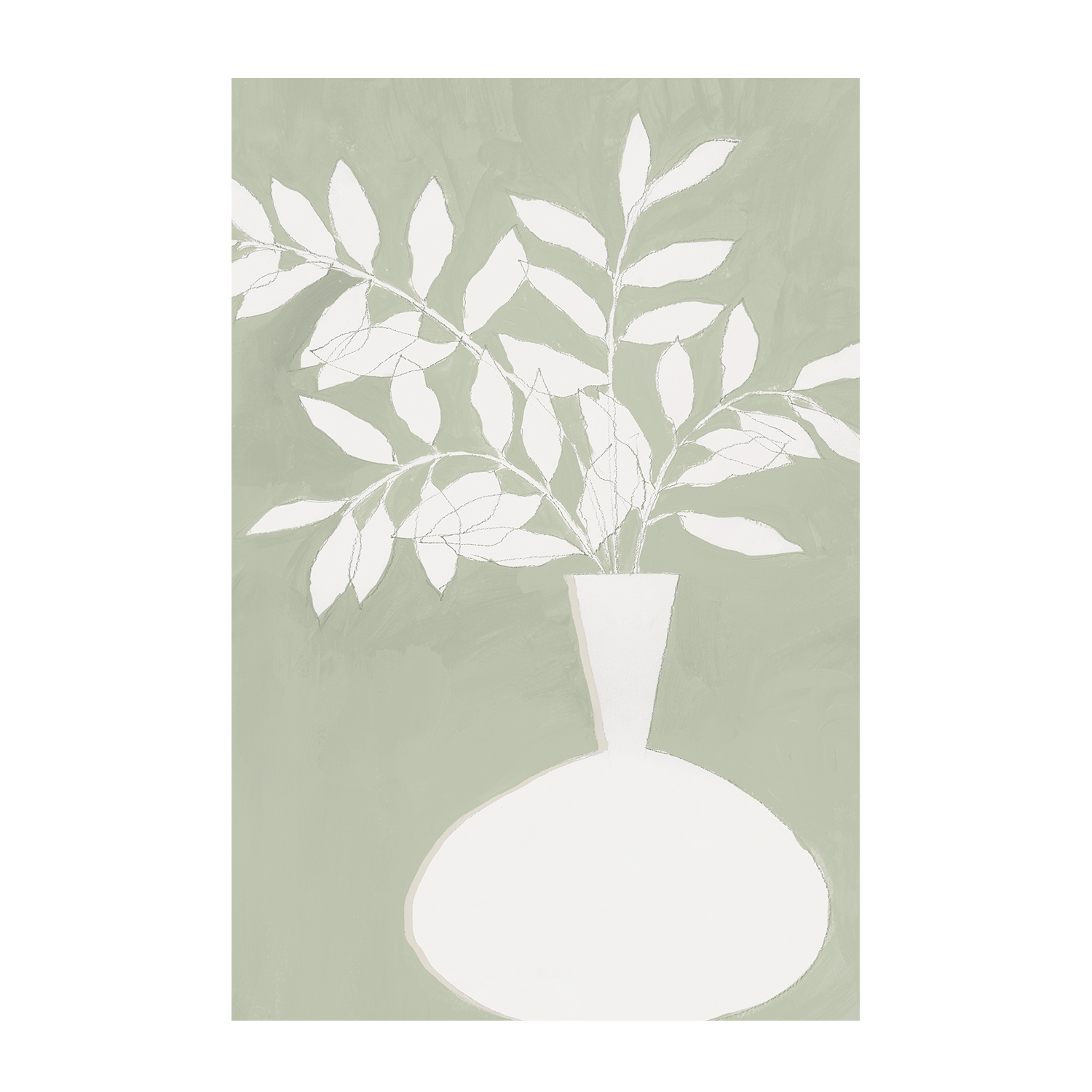 wall-art-print-canvas-poster-framed-Sage Vase, Style A & B, Set Of 2 , By Aria K-9