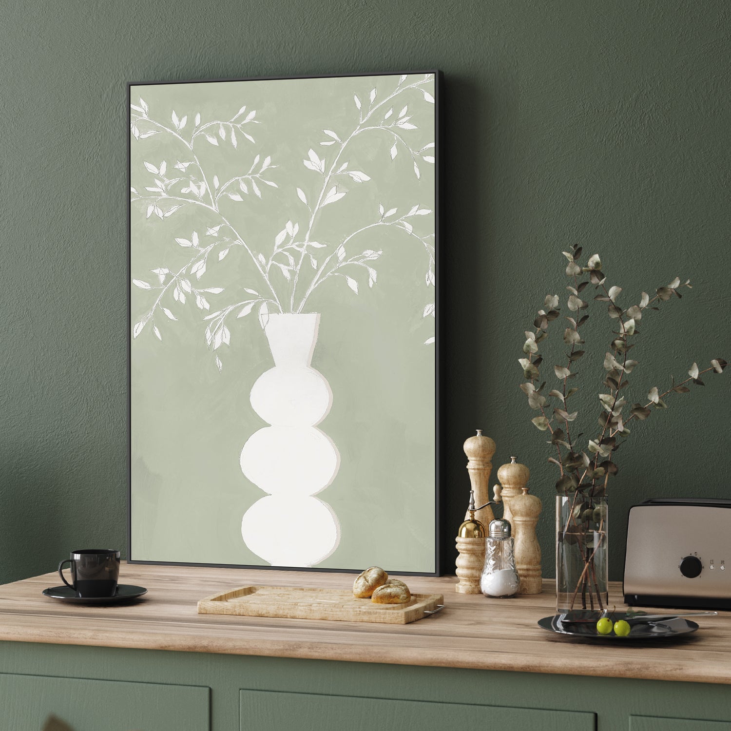 wall-art-print-canvas-poster-framed-Sage Vase, Style A , By Aria K-2