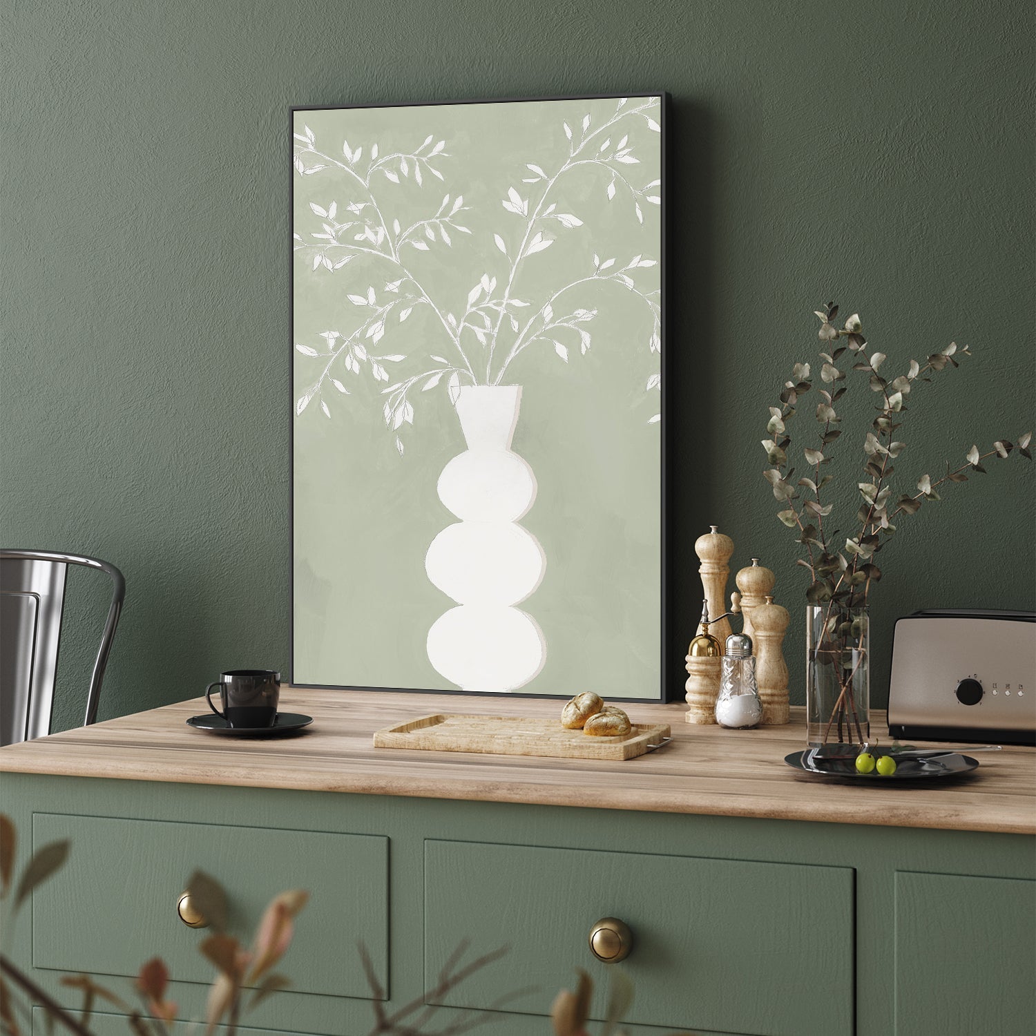 wall-art-print-canvas-poster-framed-Sage Vase, Style A , By Aria K-7