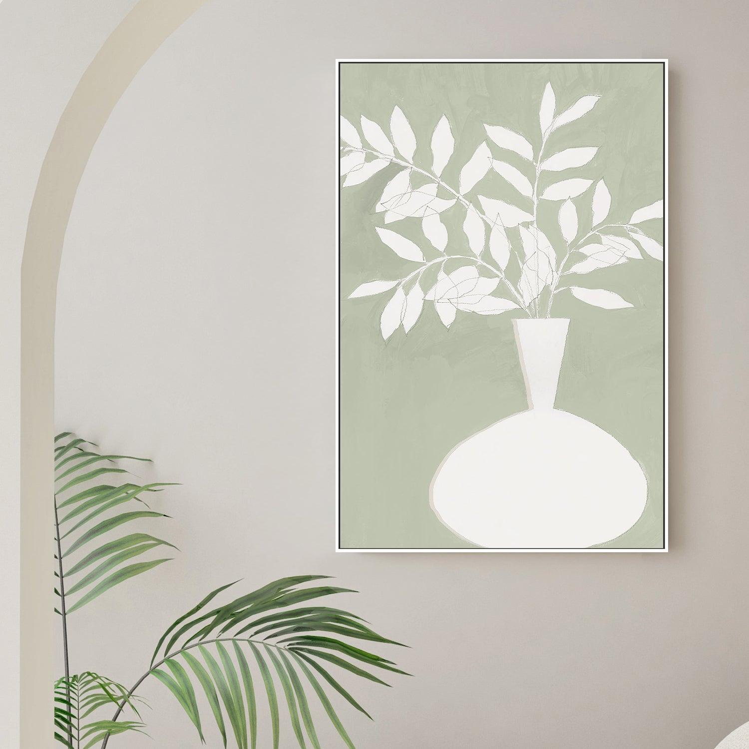 wall-art-print-canvas-poster-framed-Sage Vase, Style B , By Aria K-2
