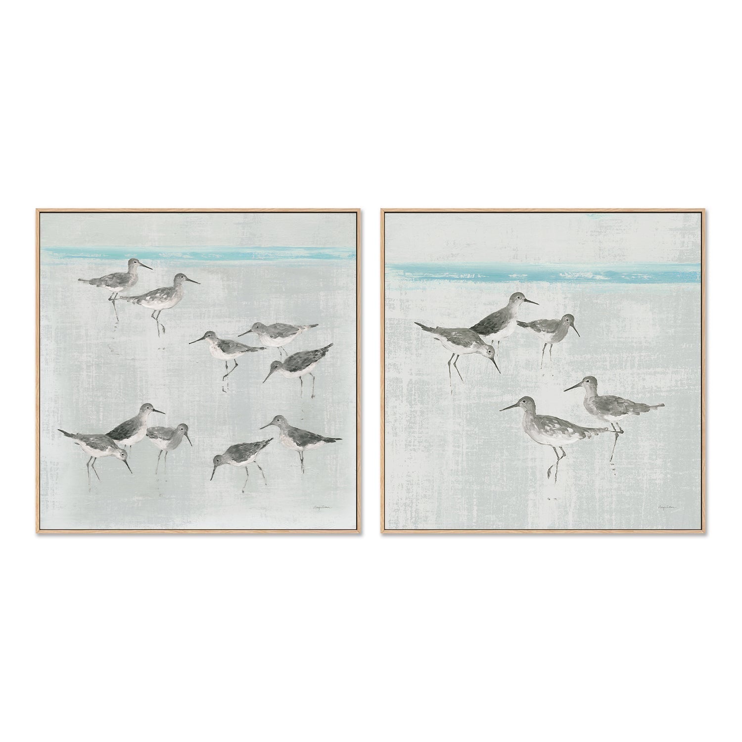 wall-art-print-canvas-poster-framed-Sandpipers, Style A & B, Set Of 2 , By Avery Tilmon-GIOIA-WALL-ART