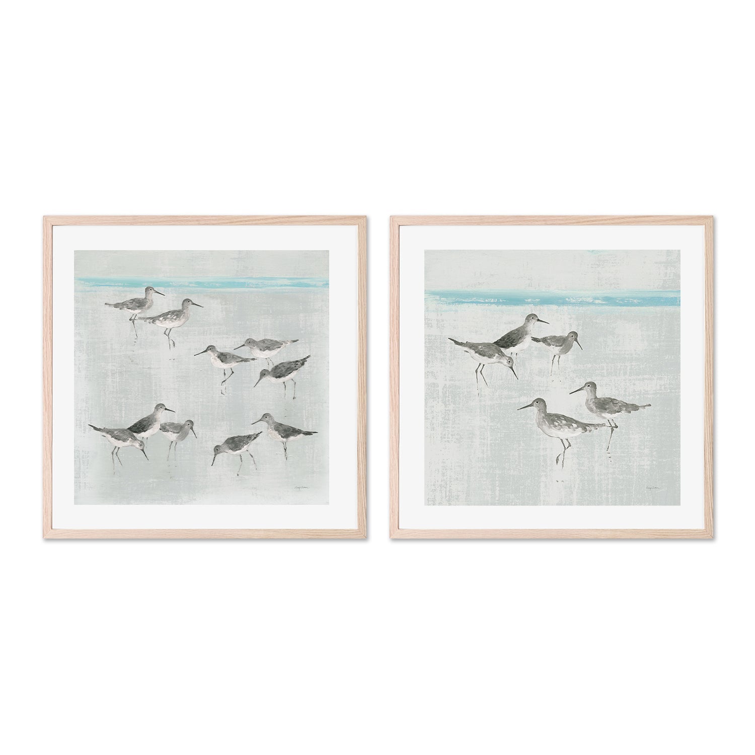 wall-art-print-canvas-poster-framed-Sandpipers, Style A & B, Set Of 2 , By Avery Tilmon-GIOIA-WALL-ART
