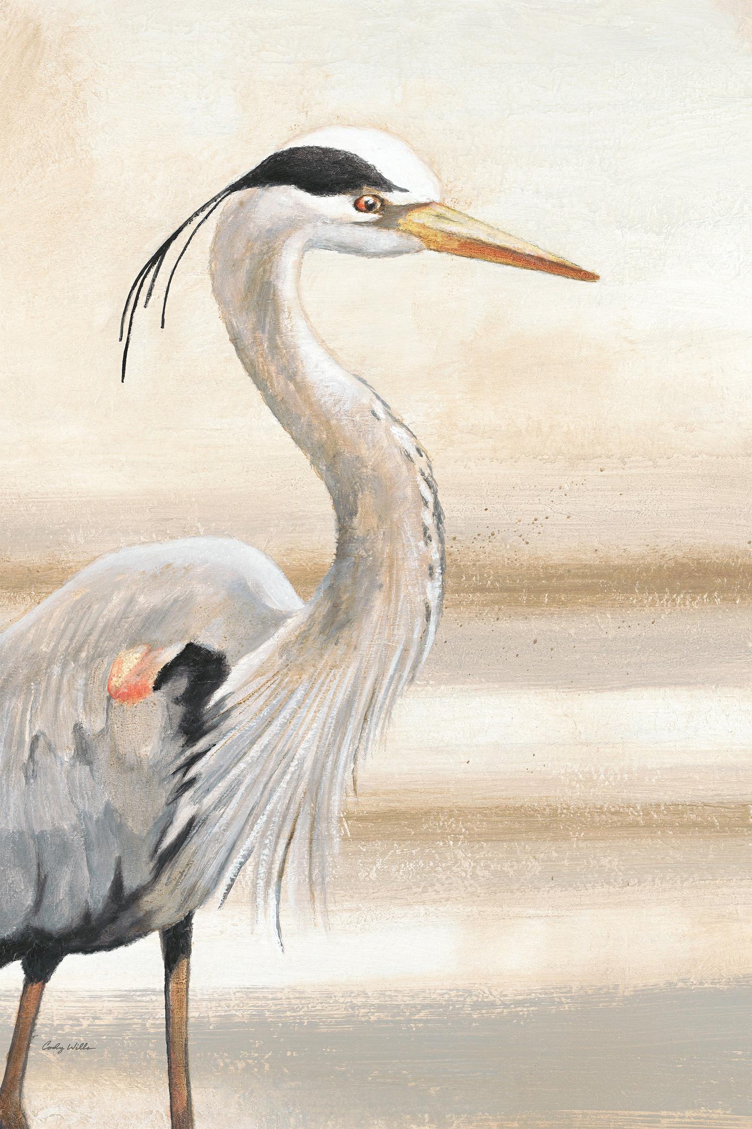 wall-art-print-canvas-poster-framed-Sandy Beach Heron, Style A-1